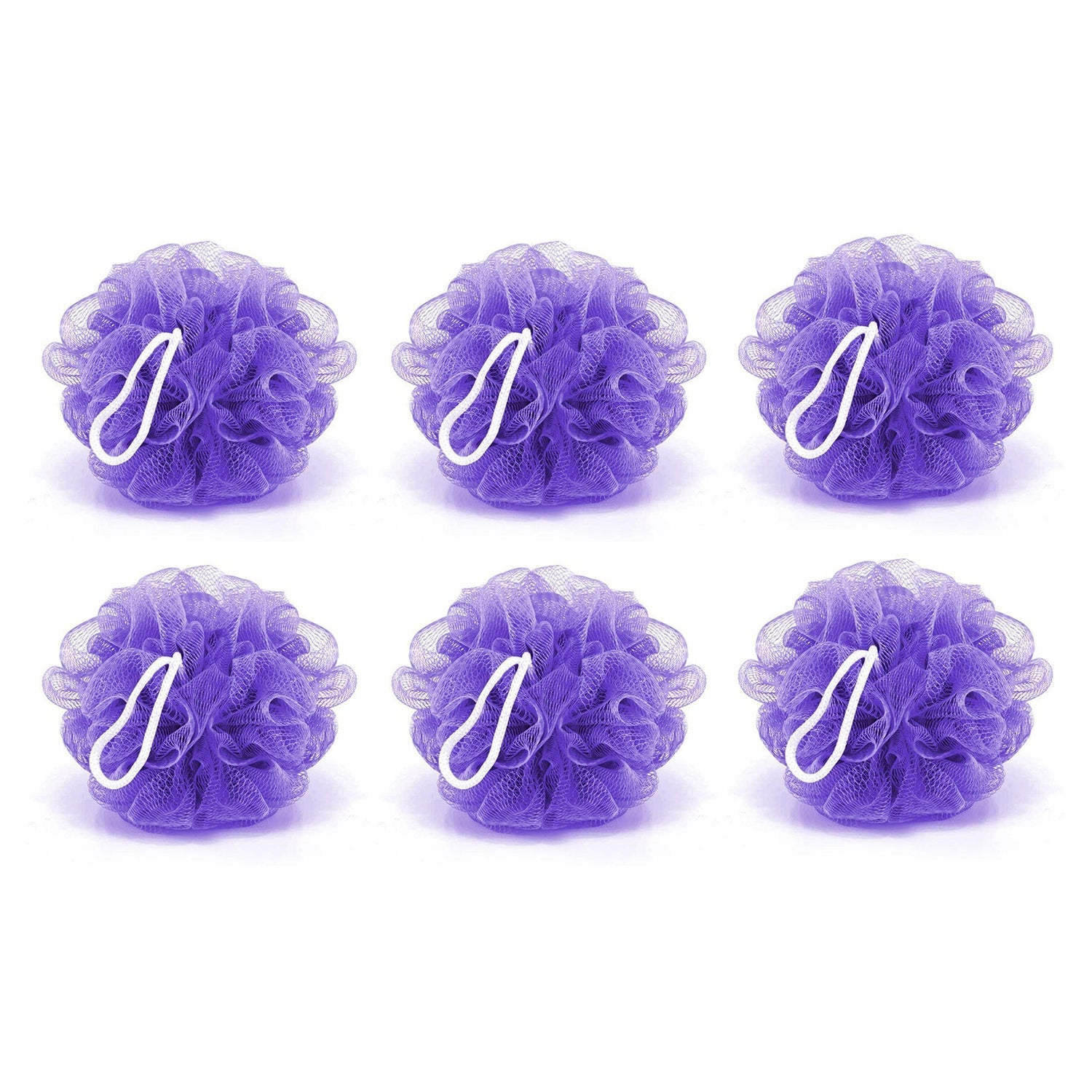 6074 Bath Shower Loofah Sponge Pouf Body Scrubber (Pack of 6Pcs)