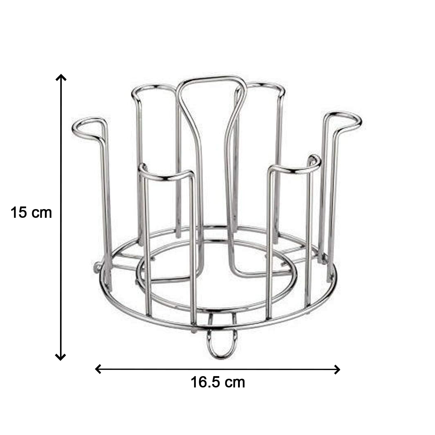 2741 SS Round Glass Stand used for holding sensitive glasses and all present in all kinds of kitchens of official and household places etc.