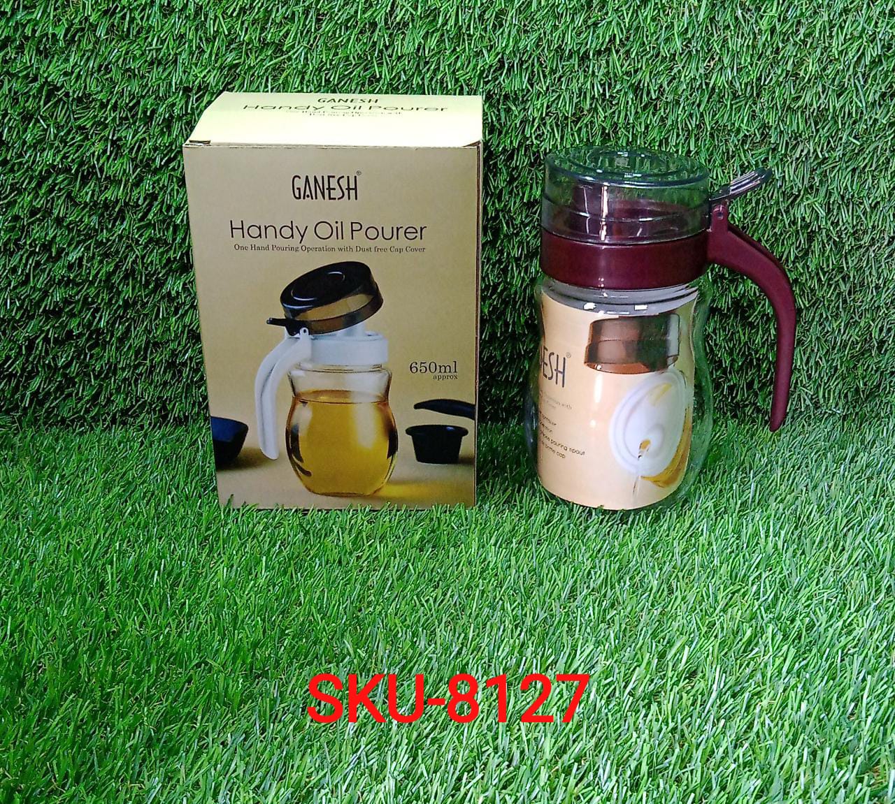 8127 Oil Dispenser Stainless Steel with small nozzle 650ml