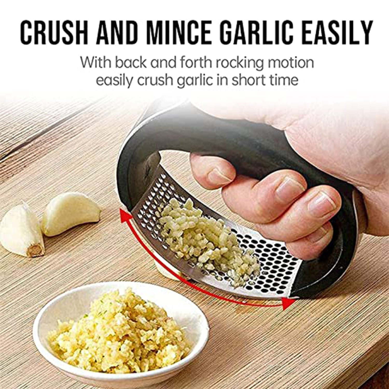 2468 Garlic Press | Stainless Steel Garlic Presser | Garlic Press Crusher for Kitchen