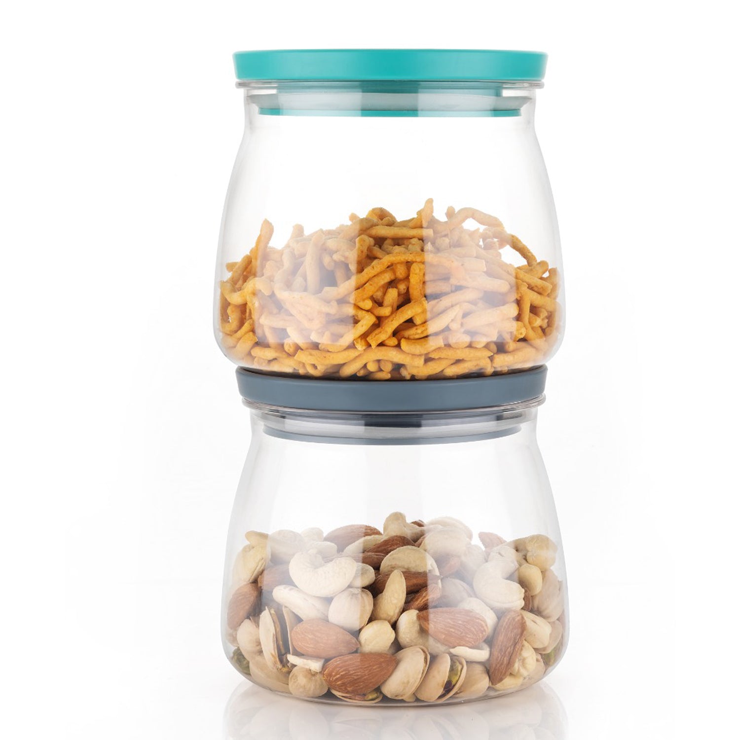 2286 Matka Shaped Jar with Air Tight & Leak Proof Lid (Multicolour) (Set of 6) (900Ml)