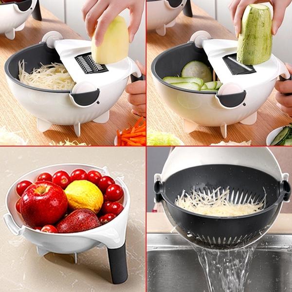 2161 10 in 1 Multifunctional Vegetable Fruits Cutter/Slicer Shredder with Rotating Drain Basket