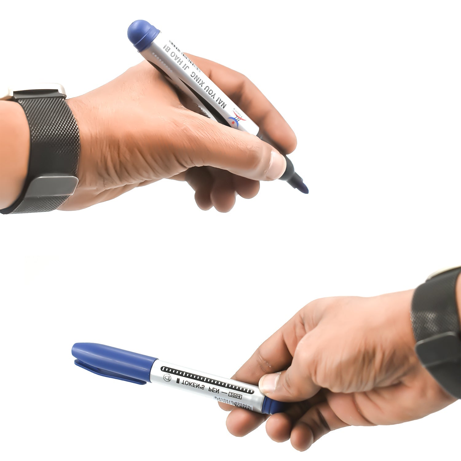 9012 10Pc Blue Marker and pen used in studies and teaching white boards in schools and institutes for students.