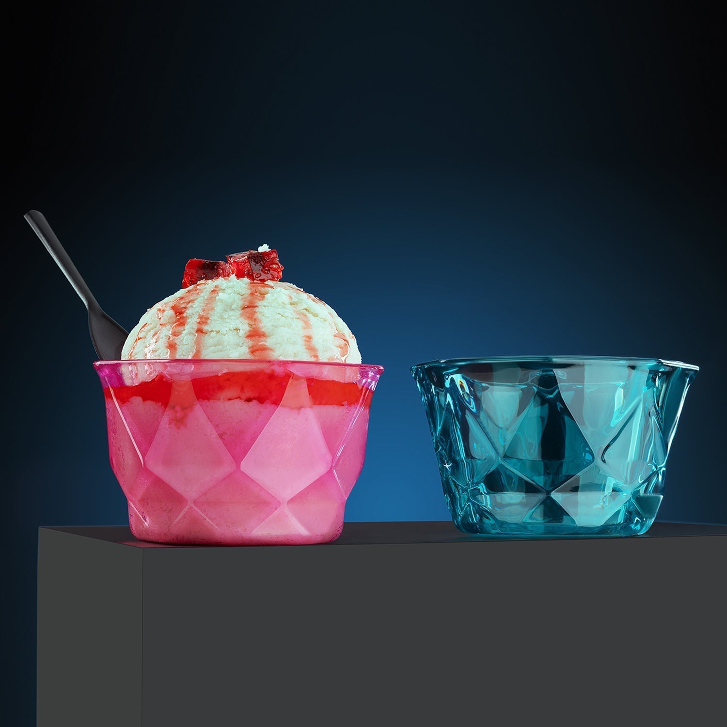 2764 6pc Diamond shape ice cream bowl set