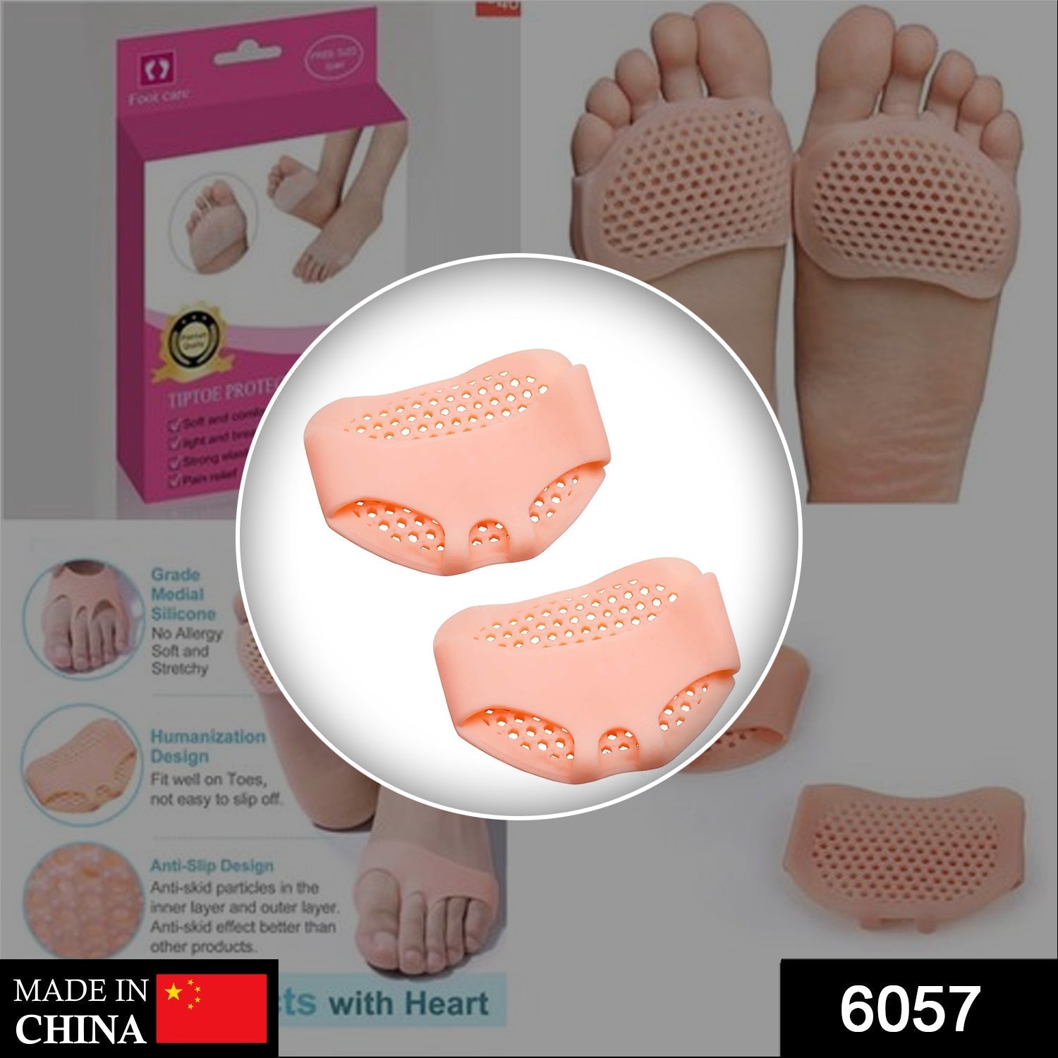 6057 Toe Separator Bunion Corrector Straightner Hallux Valgus Pain Relief (1Pair)