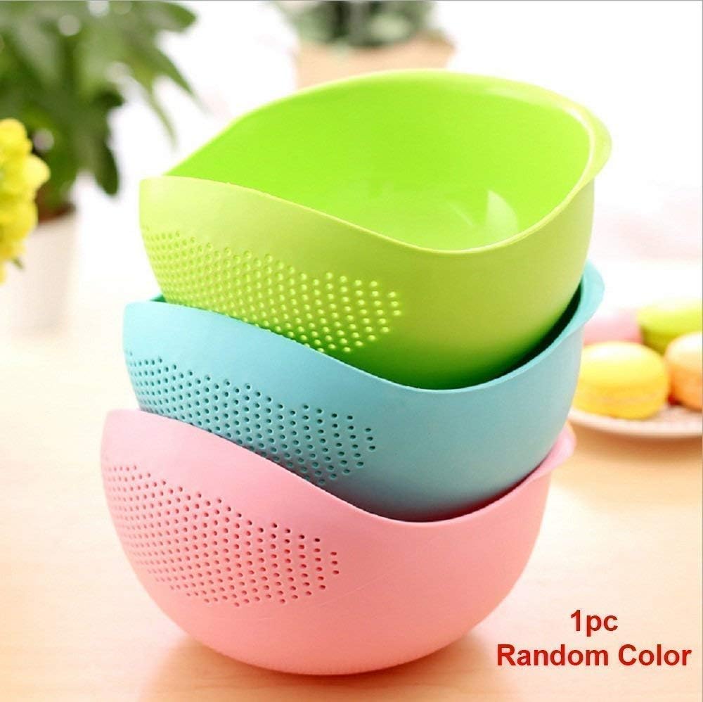 0081 Virgin Rice Bowl Durable Plastic Strainer, Water Strainer | Vegetable & Fruits Washing Bowl