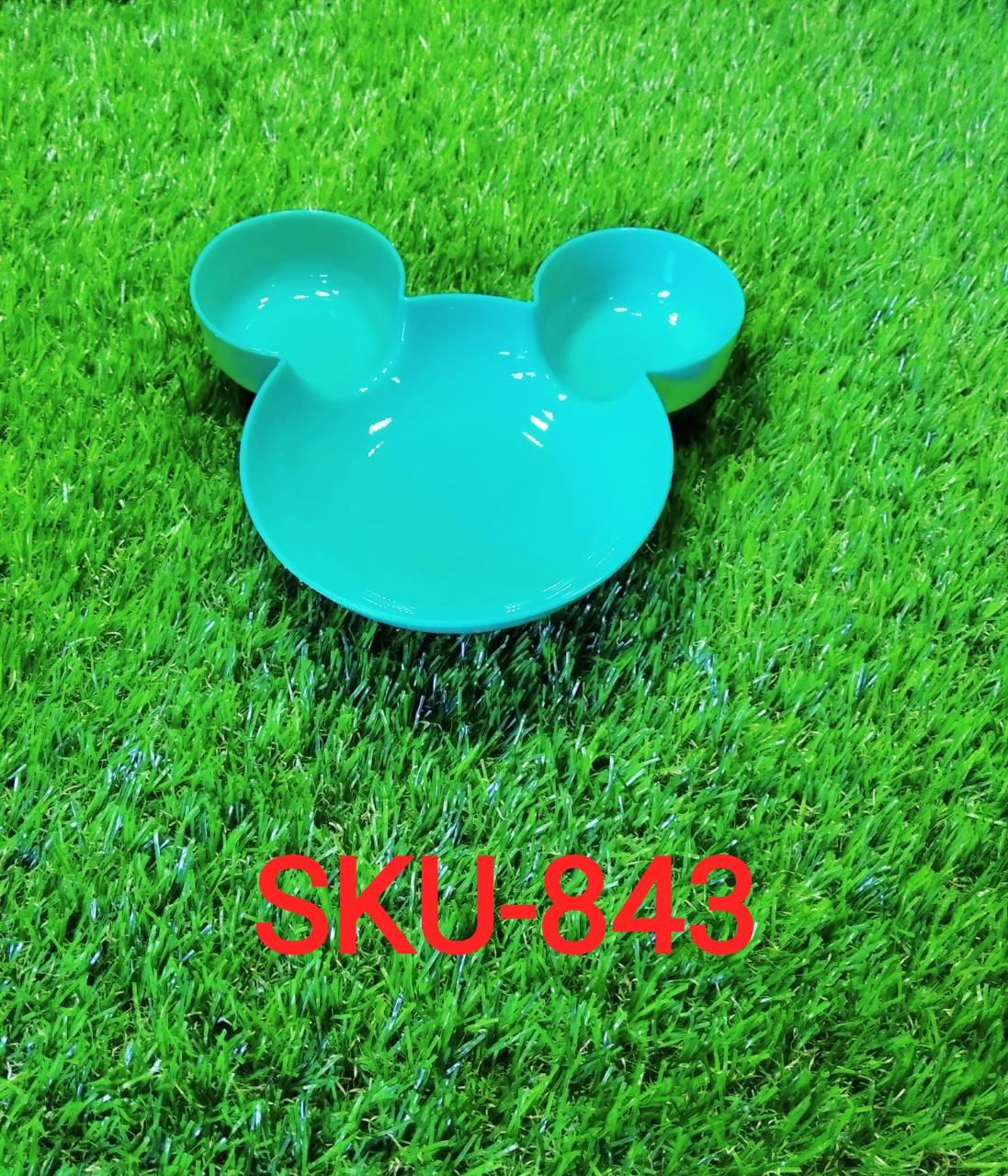 0843 Mickey Shaped Kids/Snack Serving Sectioned Plate