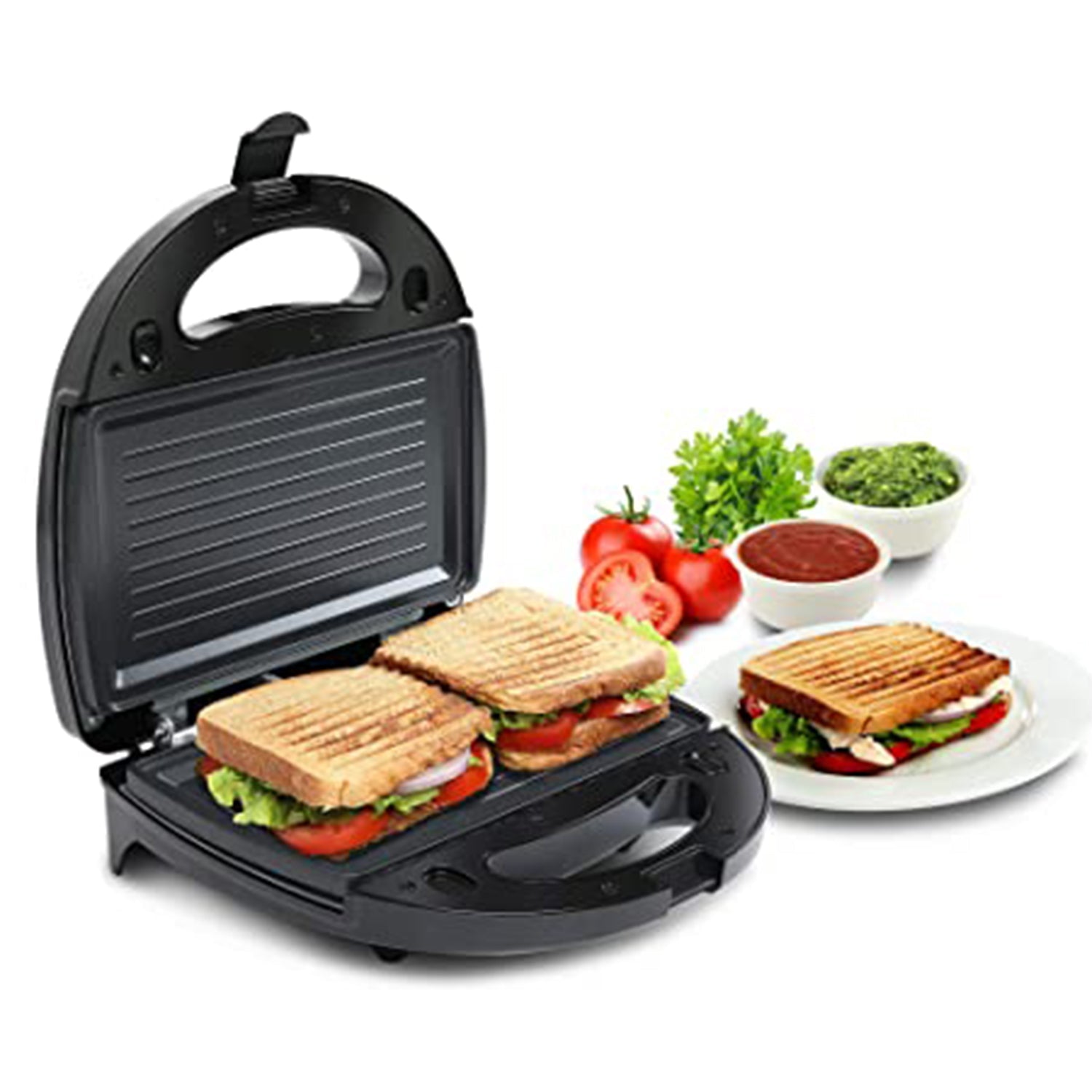 2818 Sandwich Maker Makes Sandwich Non-Stick Plates| Easy to Use with Indicator Lights