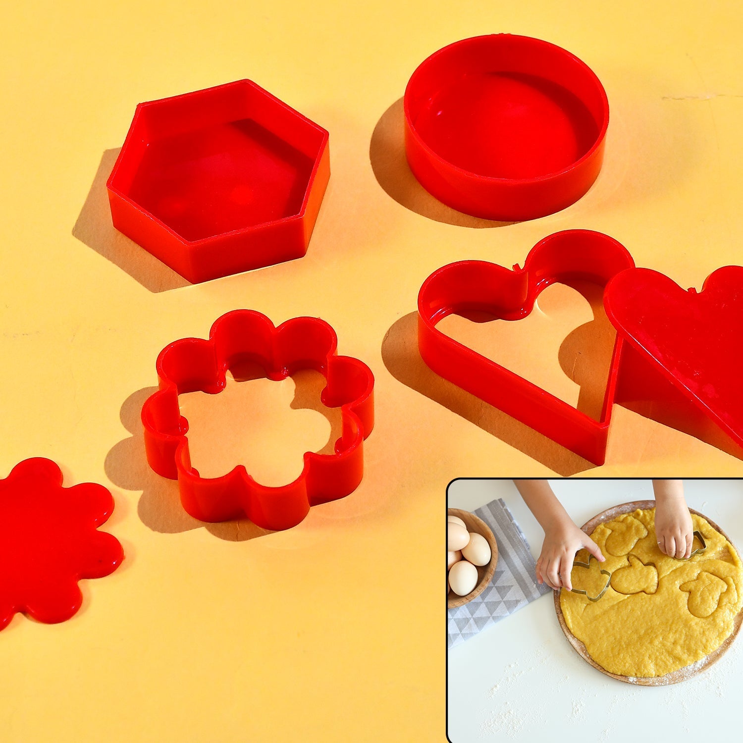 2424 Cookie Cutter with Shape Heart Round Star and Flower (4 Pack)