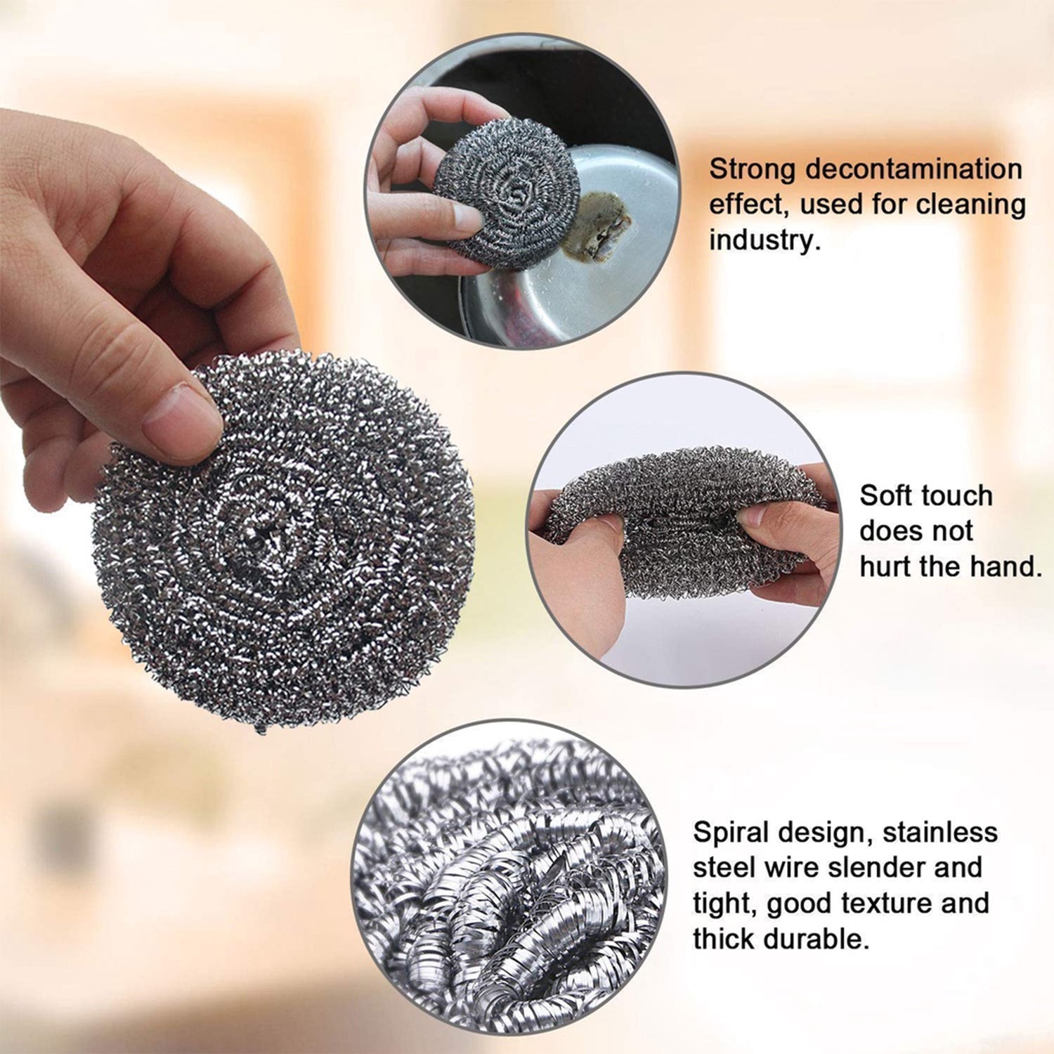 2922 Stainless Steel Scrubber / Scourer (pack of 6pc)