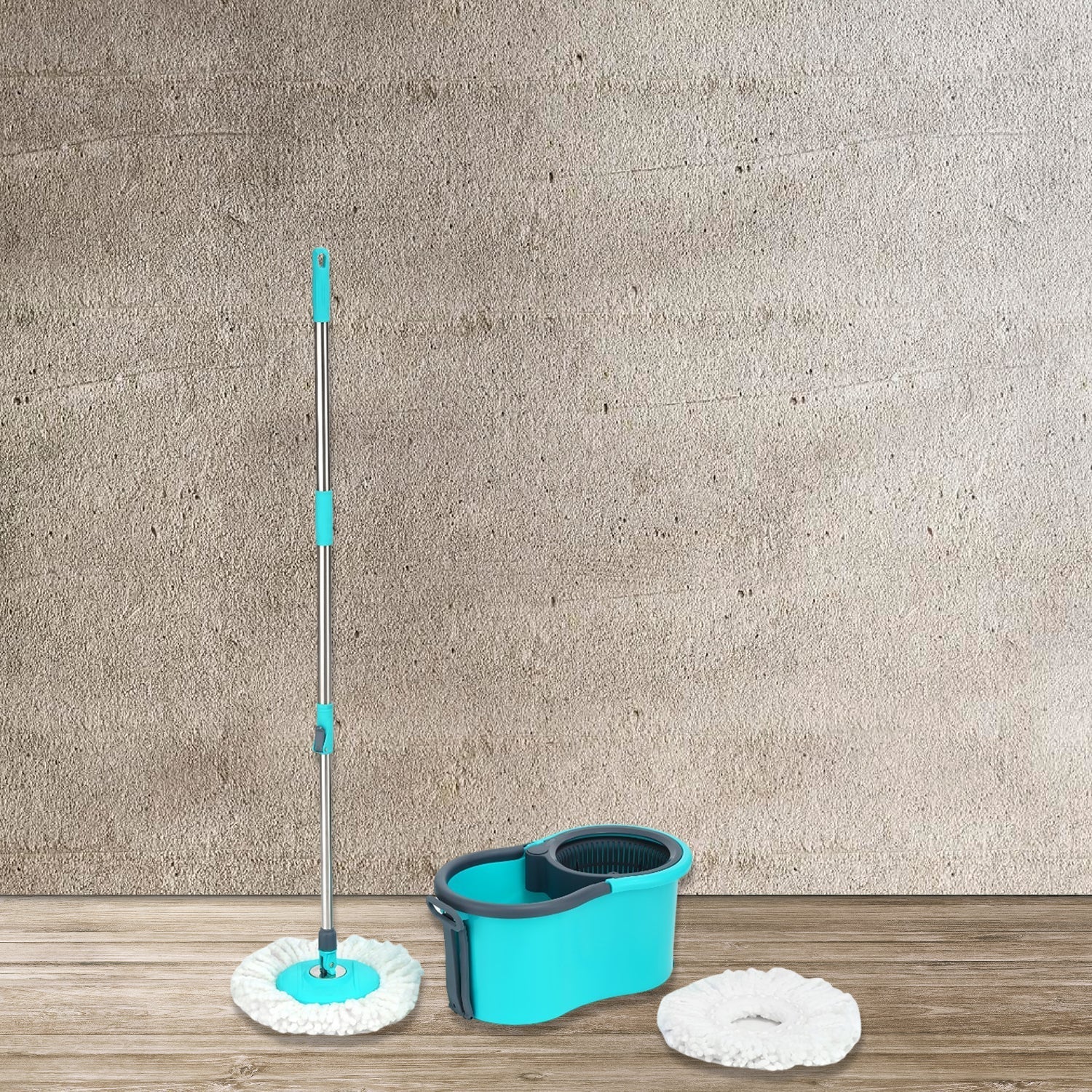 4941 Quick Spin Mop Plastic spin, Bucket Floor Cleaning, Easy Wheels & Big Bucket, Floor Cleaning Mop with Bucket 