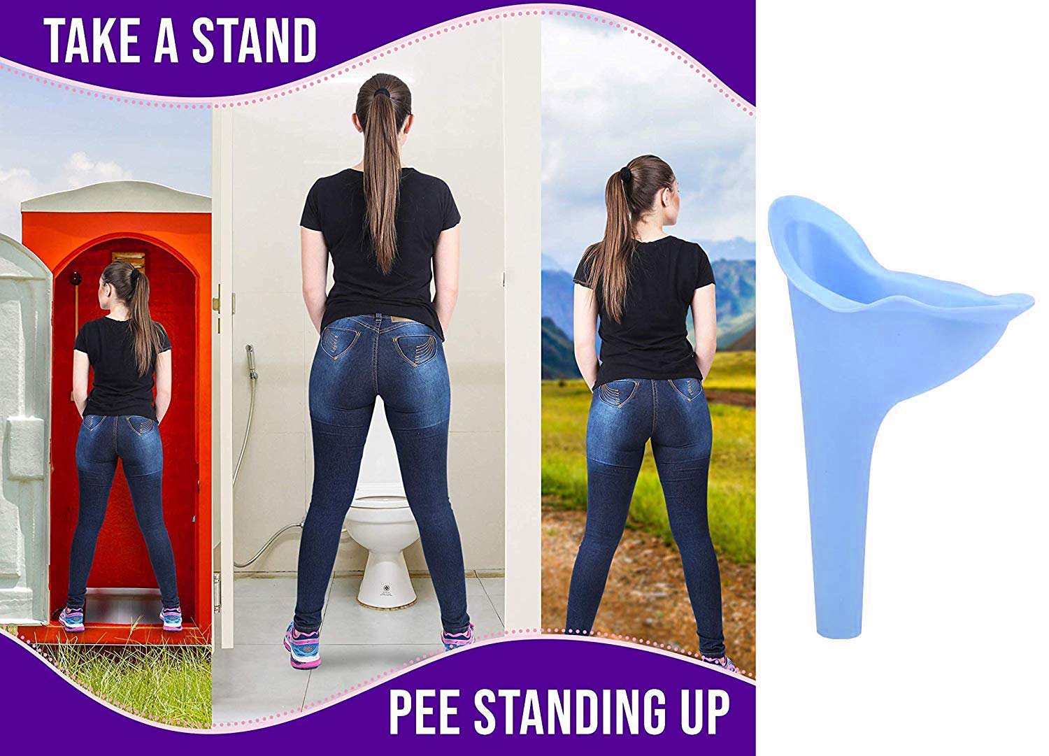 1307 Stand And Pee Reusable Portable Urinal Funnel For Women