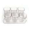 2832 6pc Glasses Set With tray Stylish Transparent Water Glass/Juice Glass/Beer Glass/Wine Glass Plastic Glass Set