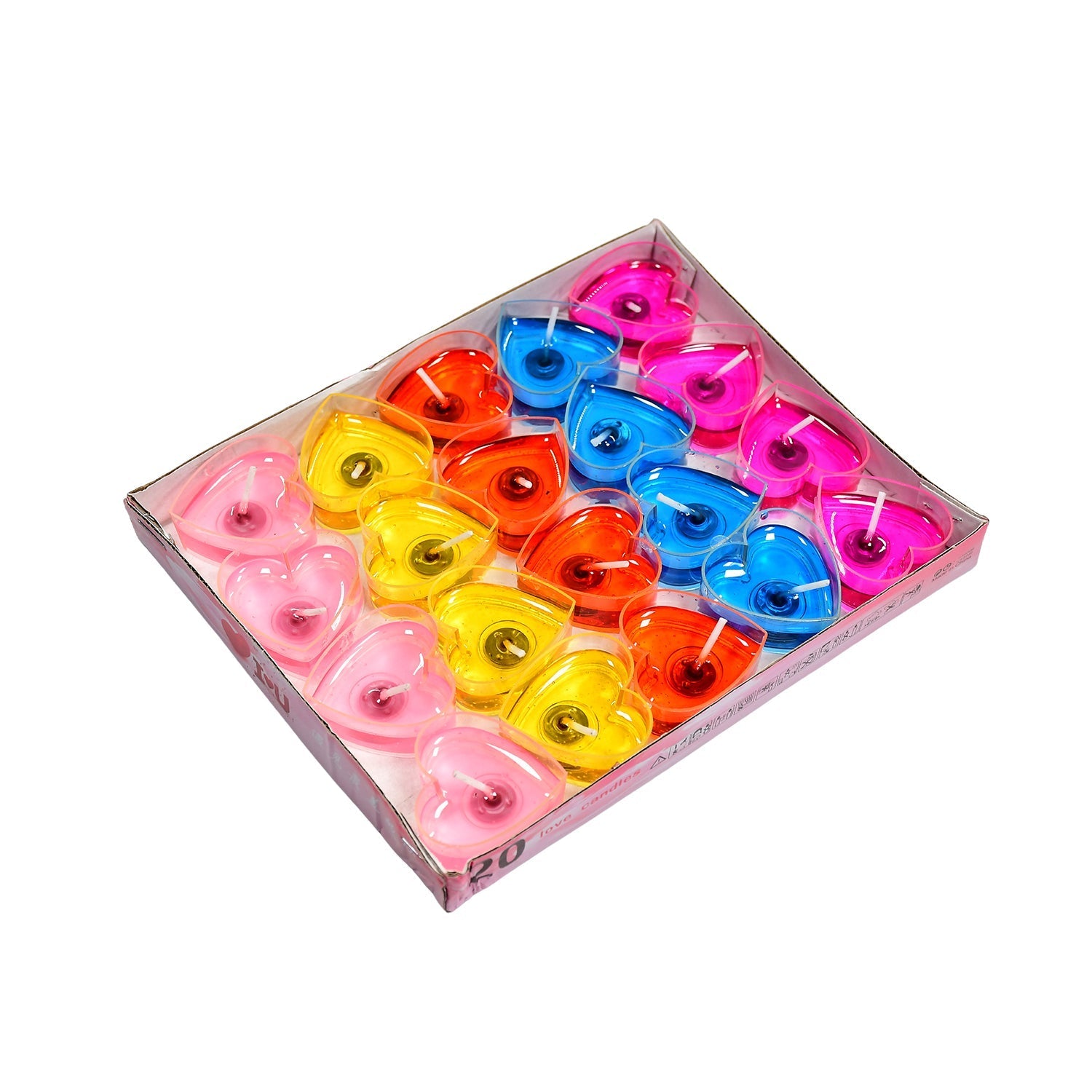 6238 Heart Shape Wax Scented Candles. (Pack of 20 pcs)