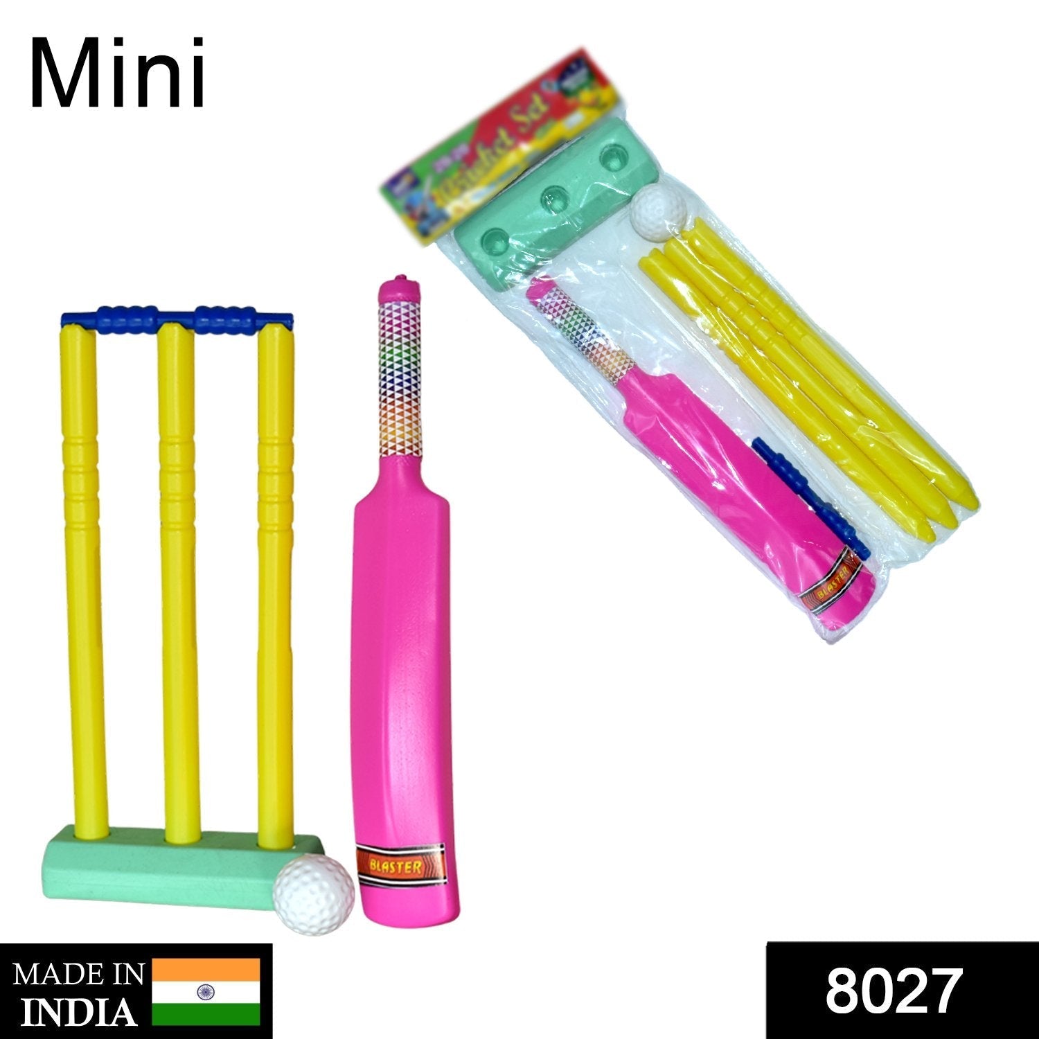 8027 Plastic Cricket Bat Ball Set for Boys and Girls