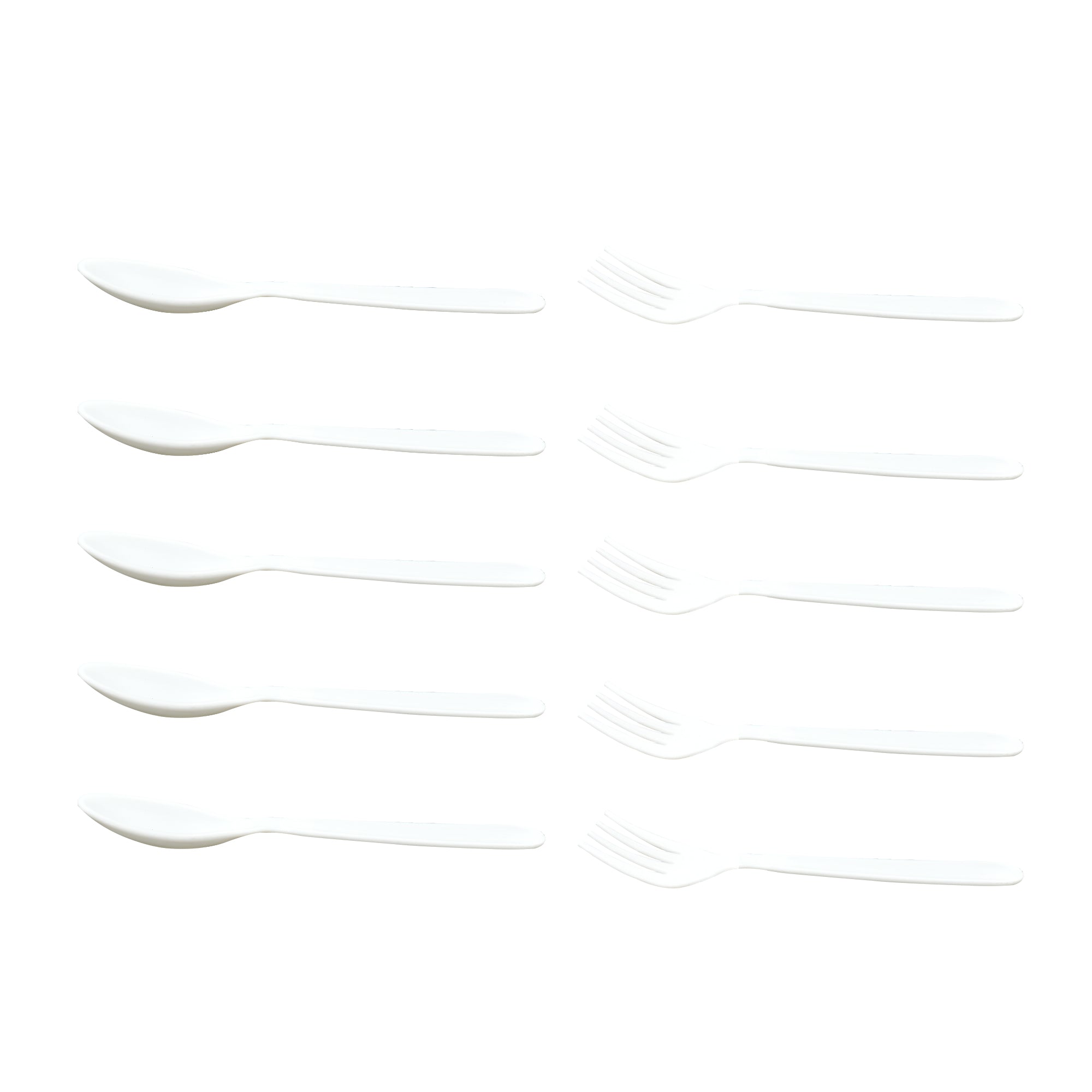 2422 Dinnerware Cutlery Premium Plastic Spoon And Fork Set - 10 pcs