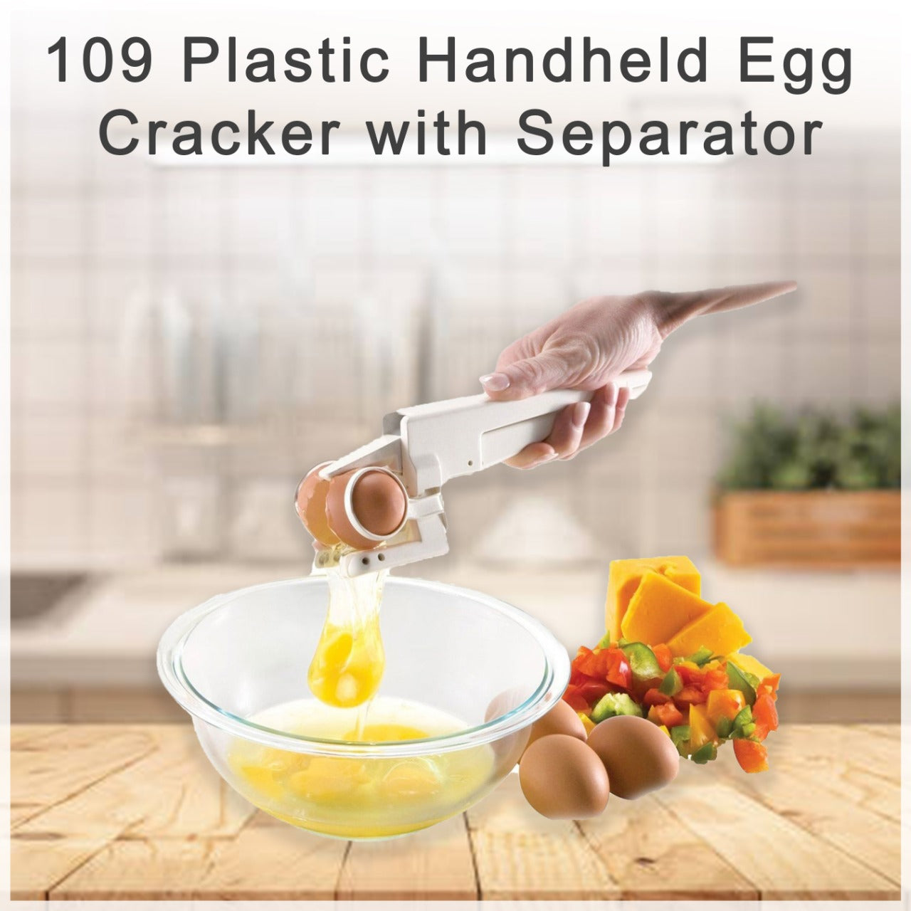 109 Plastic Handheld Egg Cracker with Separator