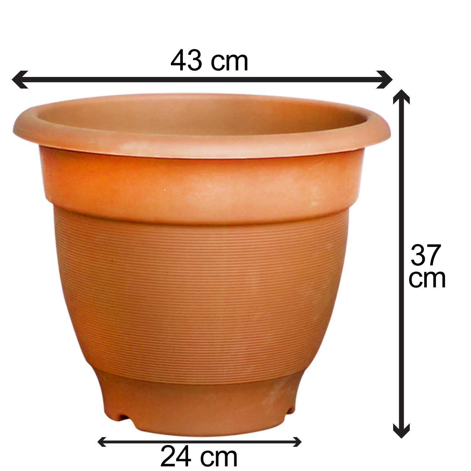 1720 Garden Heavy Plastic Planter Pot Gamla 17x14 inch Color May Vary (1Pc)