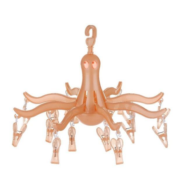 336_Small Octopus Folding Hanging Dryer Round Folding with 16 Pegs (Multicolor)