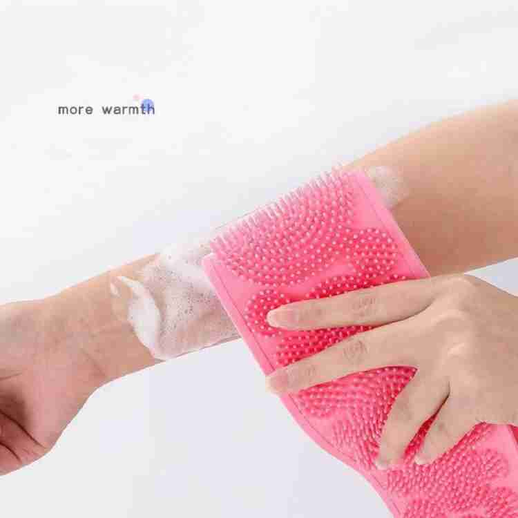 1302 Silicone Body Back Scrubber Double Side Bathing Brush for Skin Deep Cleaning