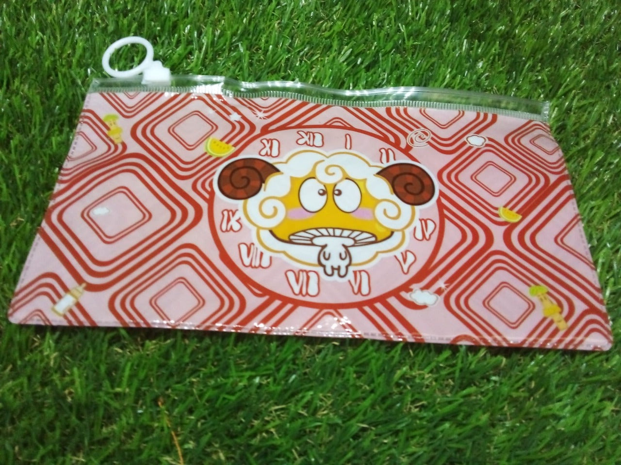 4845 20 Pc Red Printed Pouch For Carrying Stationary Stuffs And All By The Students.