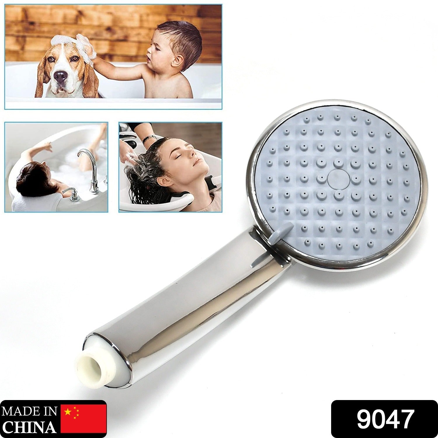 9047 Shower Head Multi-Function Plastic High Pressure Shower Spray for Bathroom