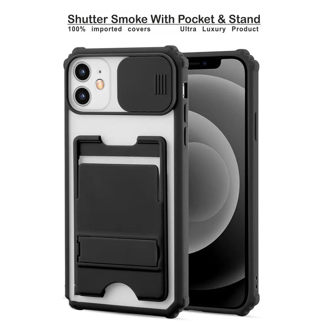 Shutter Smoke With Stand Hard Case For Redmi