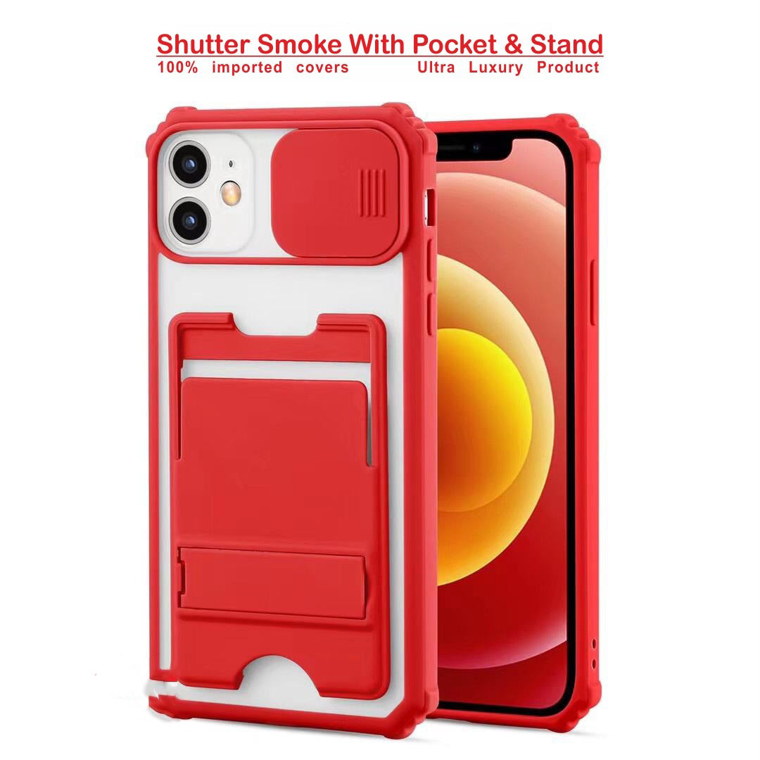 Shutter Smoke With Stand Hard Case For Redmi