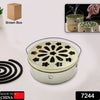 Decorative Mosquito Coil Holder Mosquito Coil Container, Incense Holder Safe Burning Coil Tray for Home Patio Pool Side Outdoor, Metal Tray