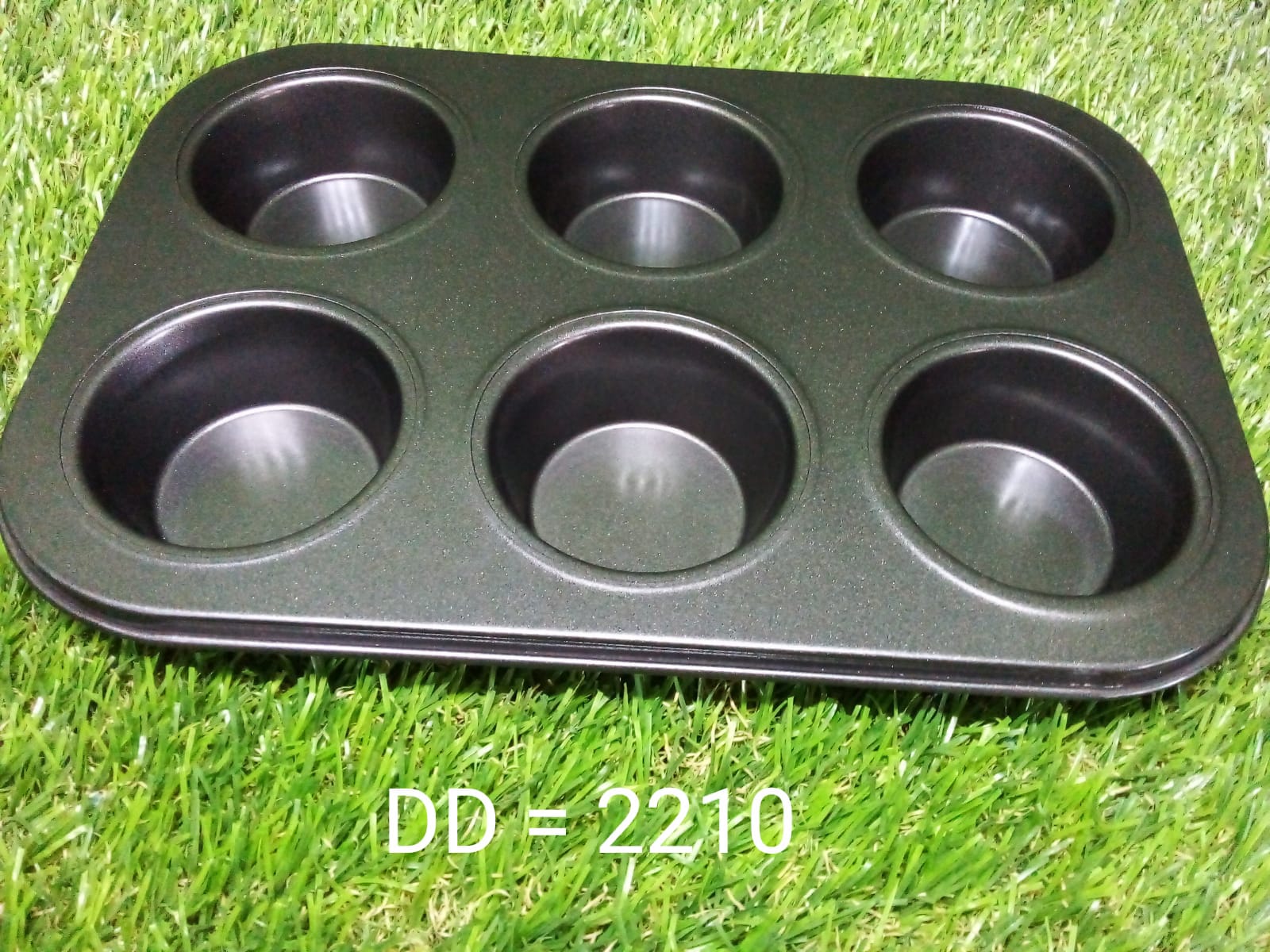 2210 Non-Stick Reusable Cupcake Baking Slot Tray for 6 Muffin Cup