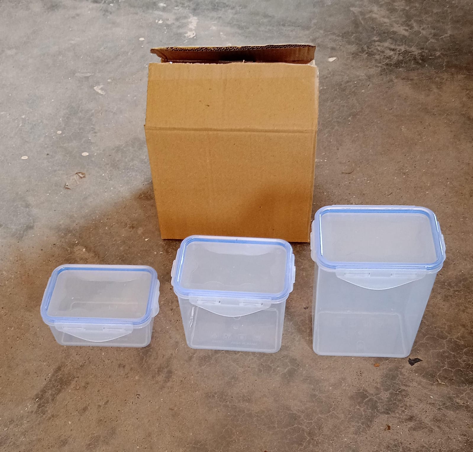 5496 Kitchen Storage Container Set with Food Grade Plastic and Air Seal Lock Lid for Storage of Grocery, Spices, Dry fruits Use For Home, Office, Restaurant, Canteens (3 Piece Set)