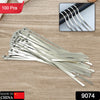 Stainless Steel Cable TIE Used for Solar, Industrial and Home Improvement Multipurpose HIGH Strength, Self-Locking Zip Ties, Multi-purpose Tie, Portable Rustproof 100Pcs Wide Application Zip Tie Set for Building ( 4.6x200MM & 4.6x100MM /  100 pcs Set)