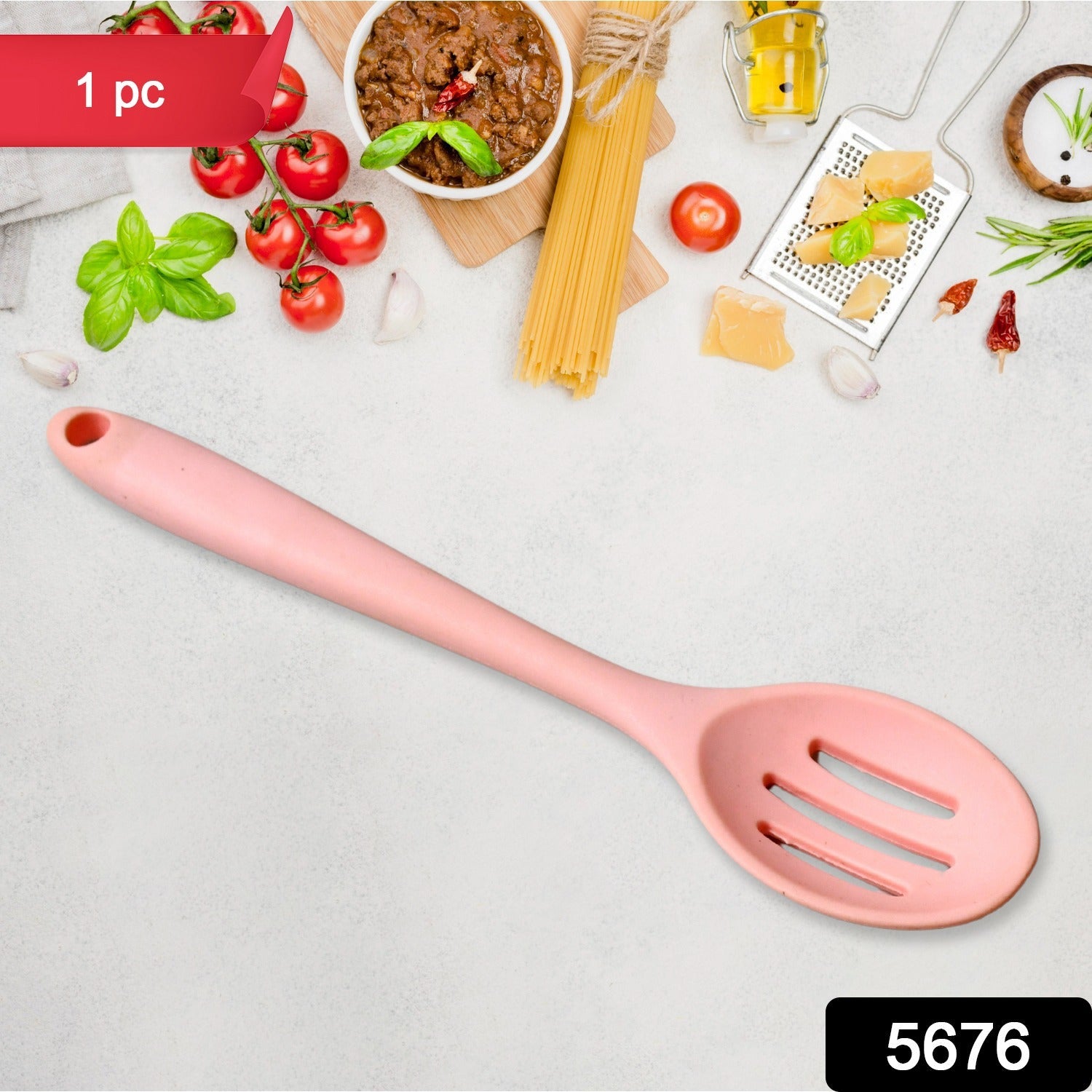 Multipurpose Silicone Spoon, Silicone Basting Spoon Non-Stick Kitchen Utensils Household Gadgets Heat-Resistant Non Stick Spoons Kitchen Cookware Items For Cooking and Baking (1 Pc)