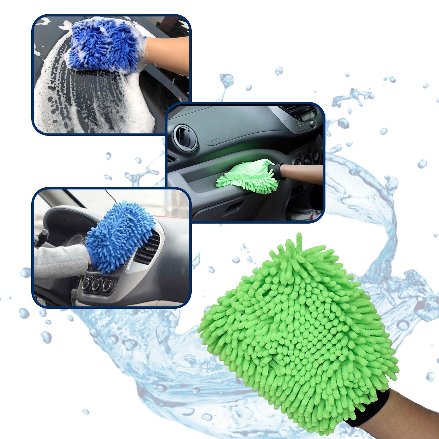 4917 Microfiber Wash and Dust Chenille Mitt Cleaning Gloves