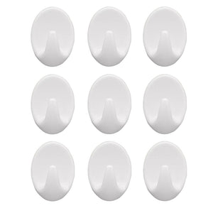 1544 Self Adhesive Plastic Wall Hook Set for Home Kitchen and Other Places (Pack of 9)