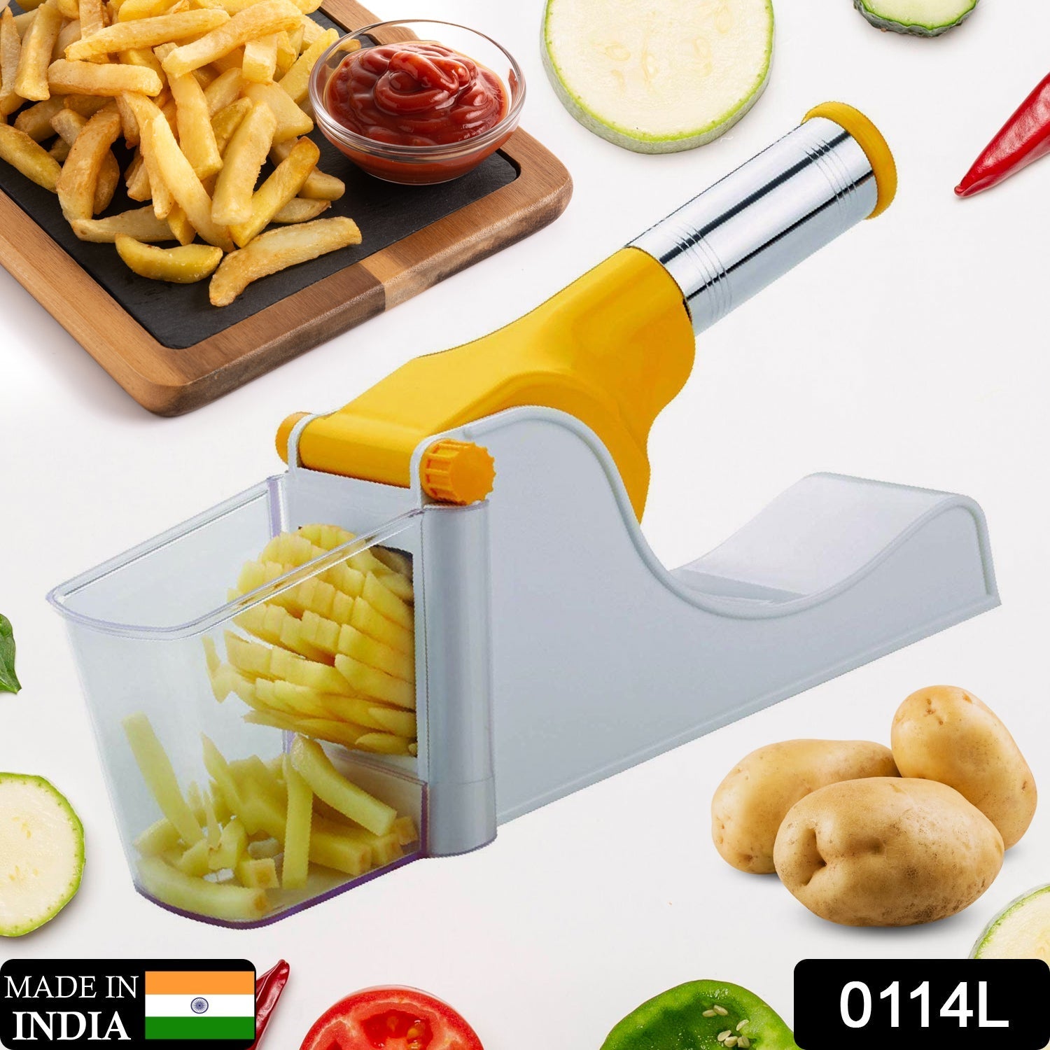 0114L French Fry Chipser / Chips Slicer / Potato Chipser /Chips Maker Machine/Potato Slicer with Container 