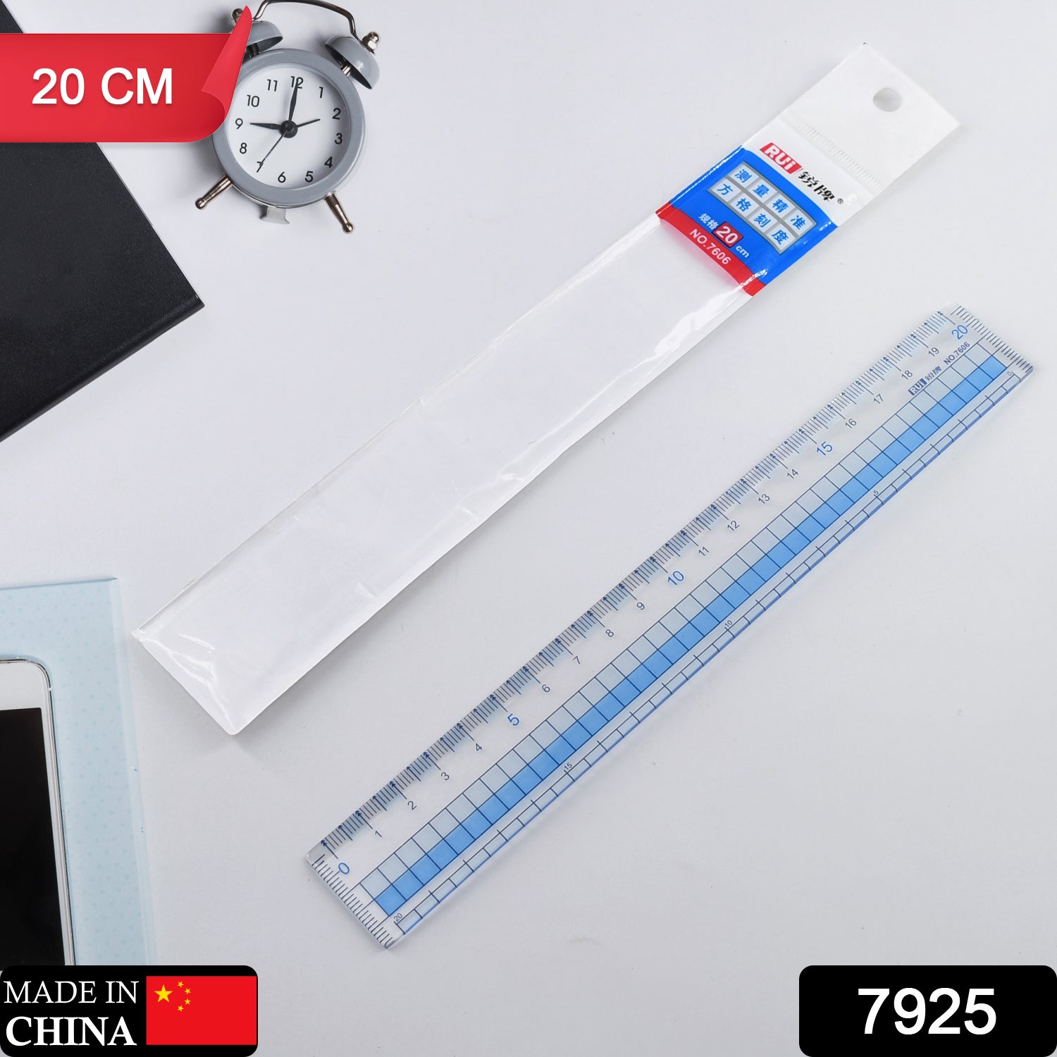 7925 Transparent Ruler, Plastic Rulers, for School Classroom, Home, or Office 