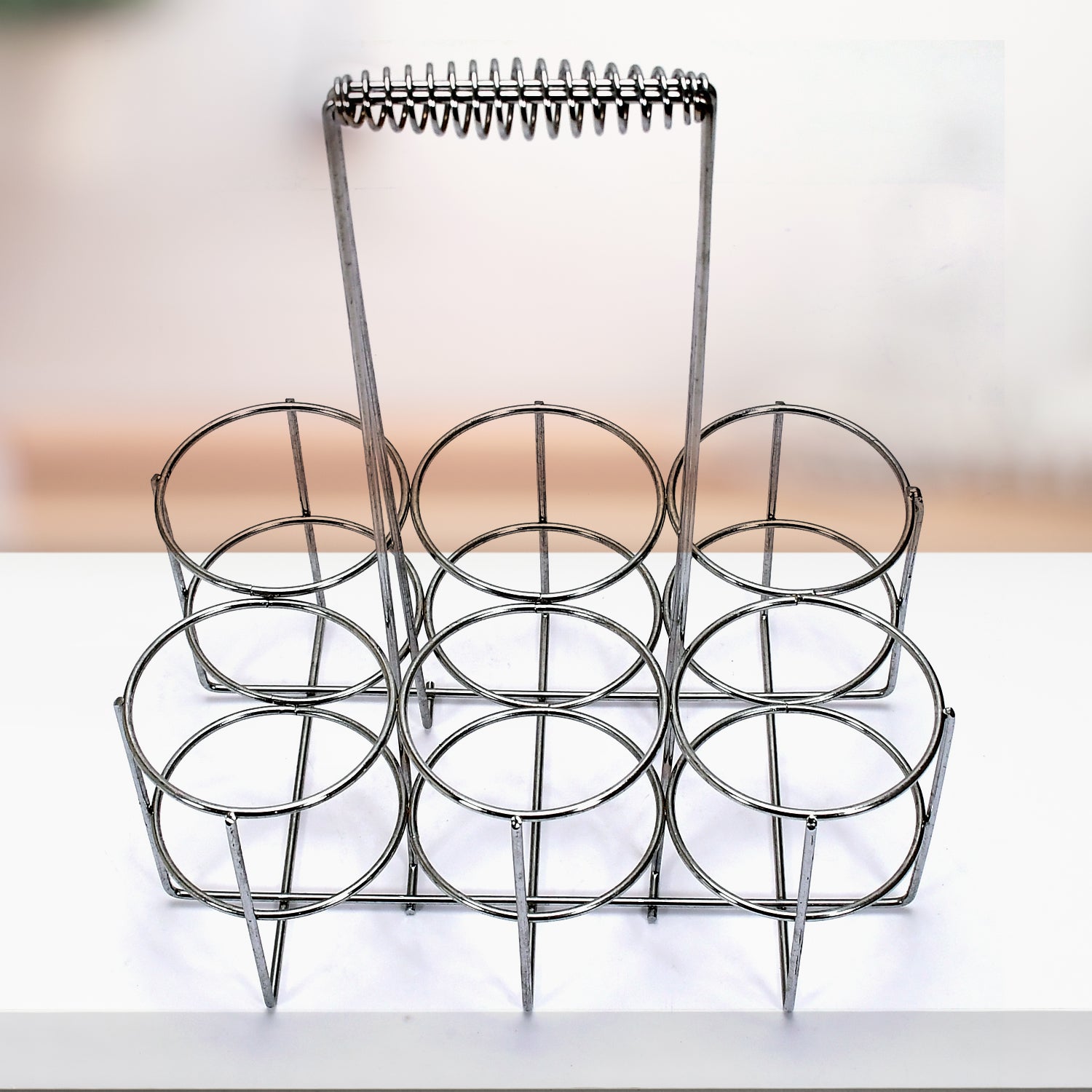 5169 Steel Bottle Holding Container Carrier Rack 33cm  For Traveling Use 