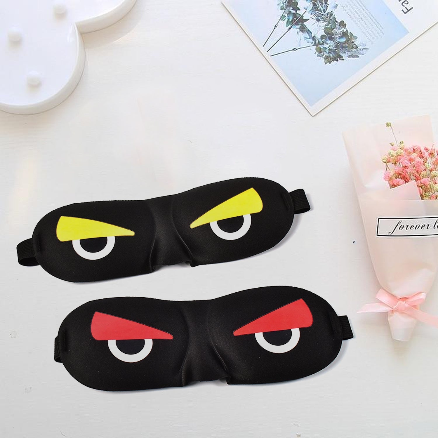 7817  Blind Sleeping Eye Mask Slip Night Sleep Eye black 3D Cotton Cover Super Soft & Smooth Travel Masks for Men Women Girls Boys Kids 