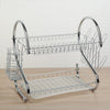 7671 DISH DRAINER TWO LAYER DISH DRYING RACK WITH DRAIN BOARD 