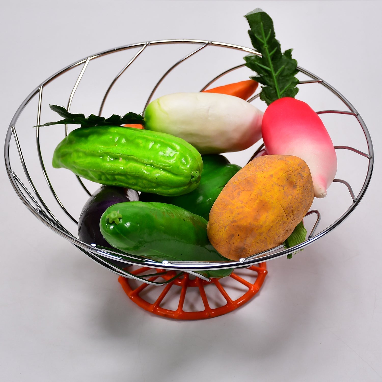 5116 Stainless Steel Round Fruit Basket For Home Use 