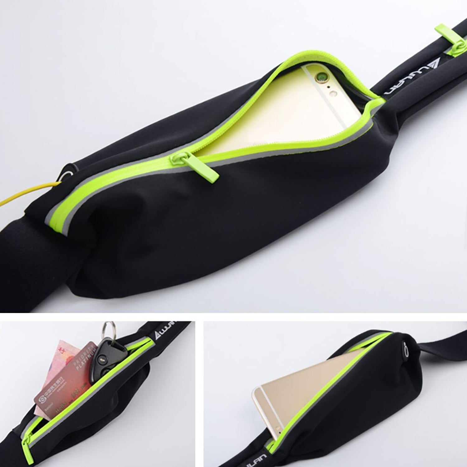 6202  Running Hiking Jogging Walking Reflective Waterproof Waist Bag Compatible Belt Bag 