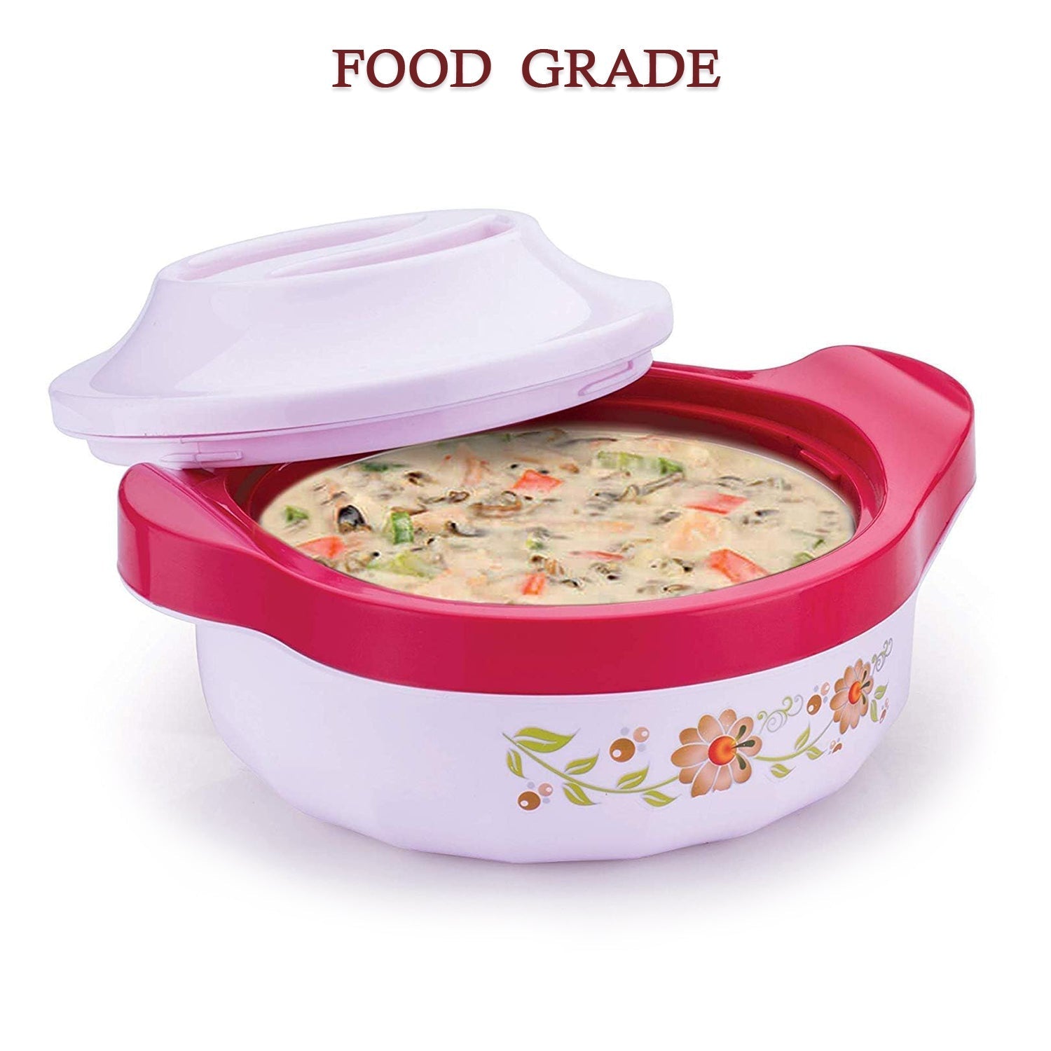 5230 Casserole Set of 3 Premium Casserole Big Size Microwave Safe 3 Pcs Set Floral Print Serve Casserole Set- 800ML,1500 ML and 2500ML 