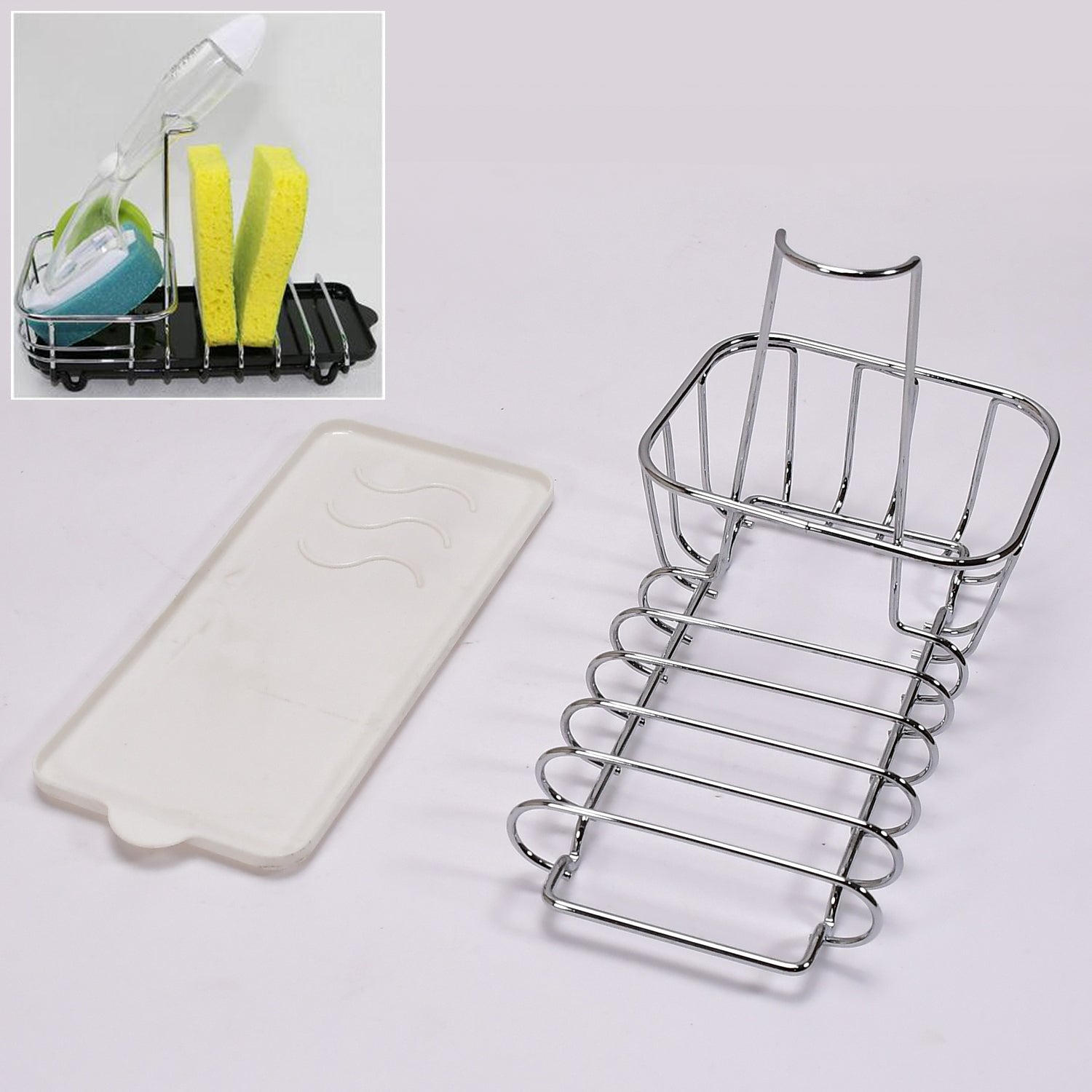 5188 Sponge Holder Kitchen Sink Stand 16cm Steel For Home & Kitchen Use 