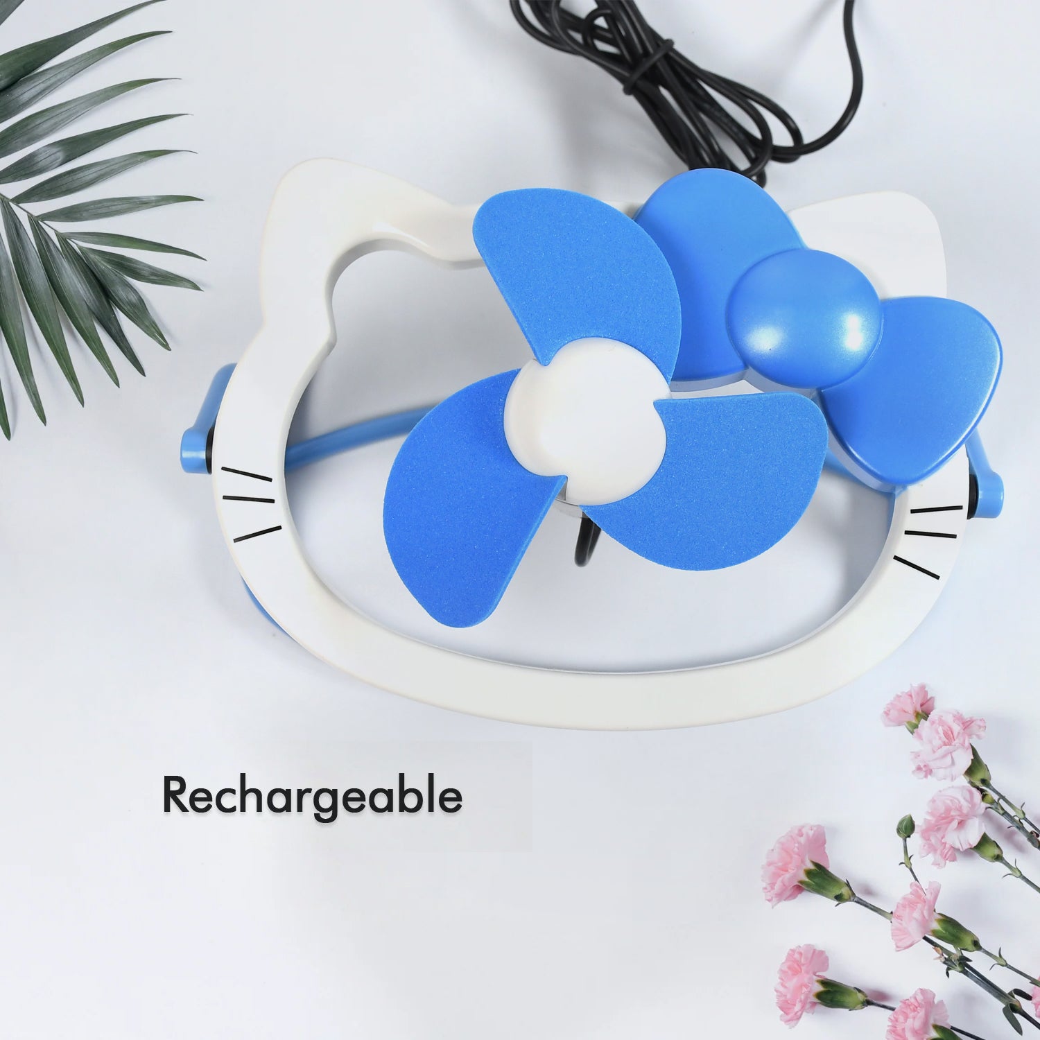 7708 HELLO KITTY CARTOON FAN CUTE BRIGHT COLOR DESKTOP OFFICE USB MINI FAN PERSONAL DESKTOP FAN 