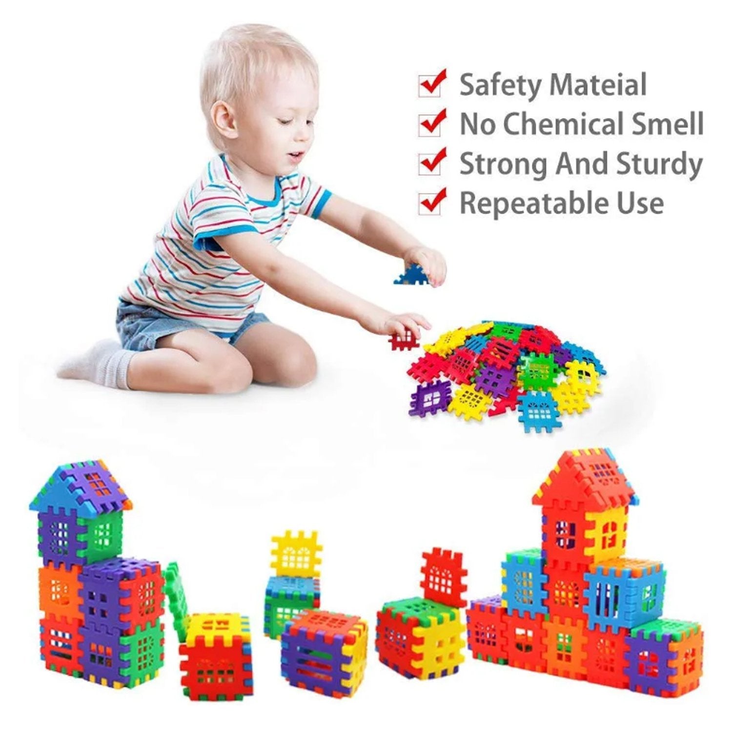 3910 72 Pc House Blocks Toy used in all kinds of household and official places specially for kids and children for their playing and enjoying purposes. 