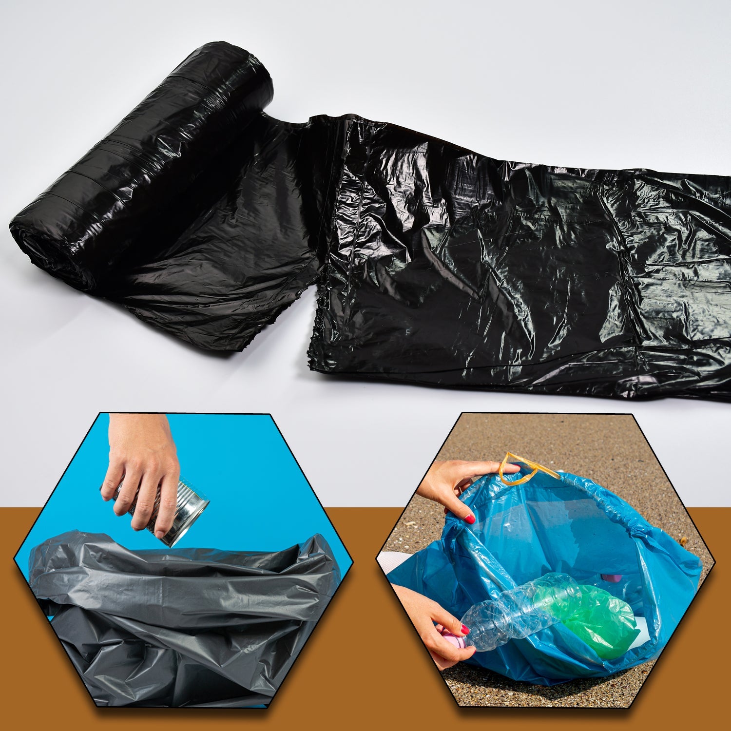 9422 1ROLL GARBAGE BAGS / DUSTBIN BAGS / TRASH BAGS 45X55CM