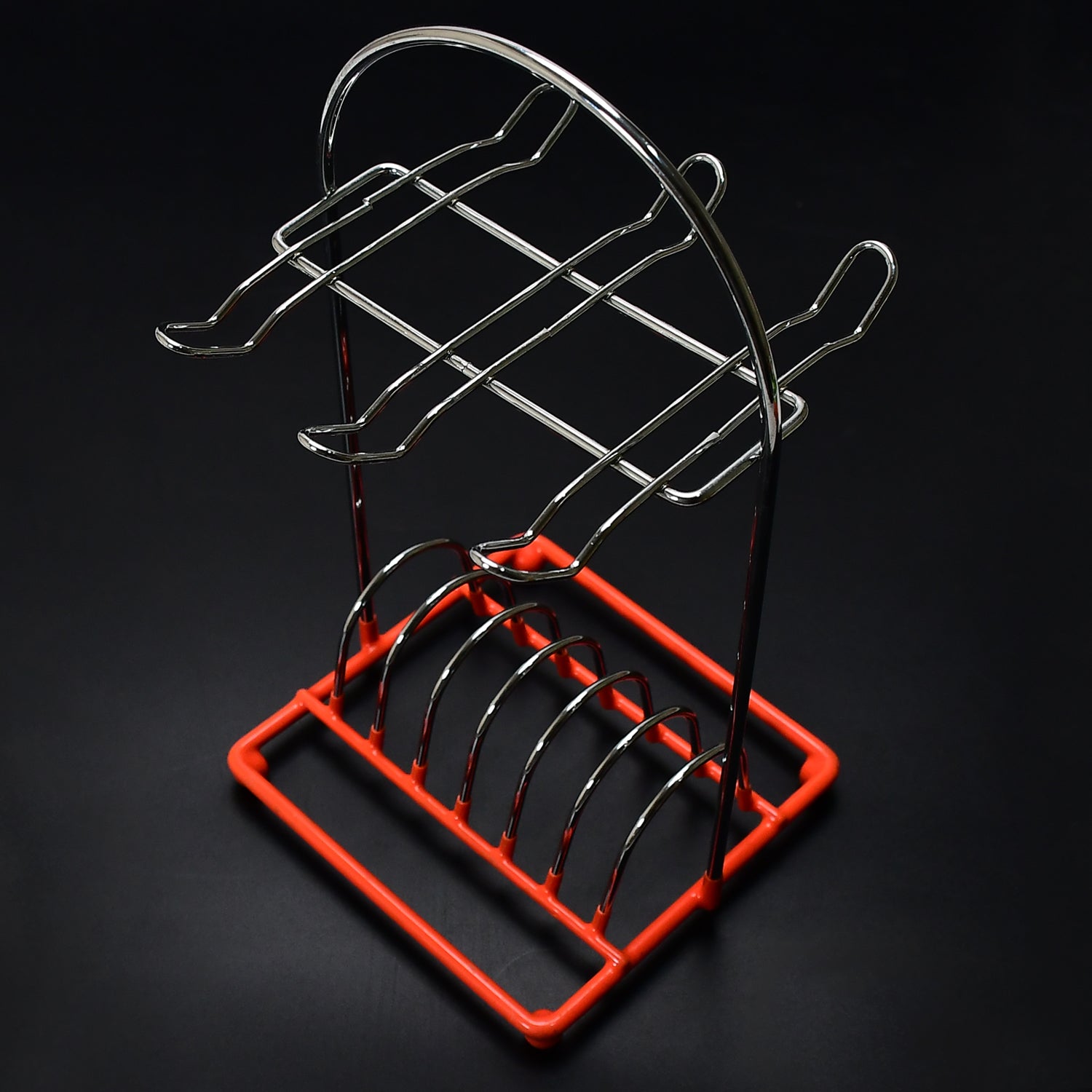 5191 2in1 Cup & Dish Stand Steel 26cm For Kitchen & Home Use 