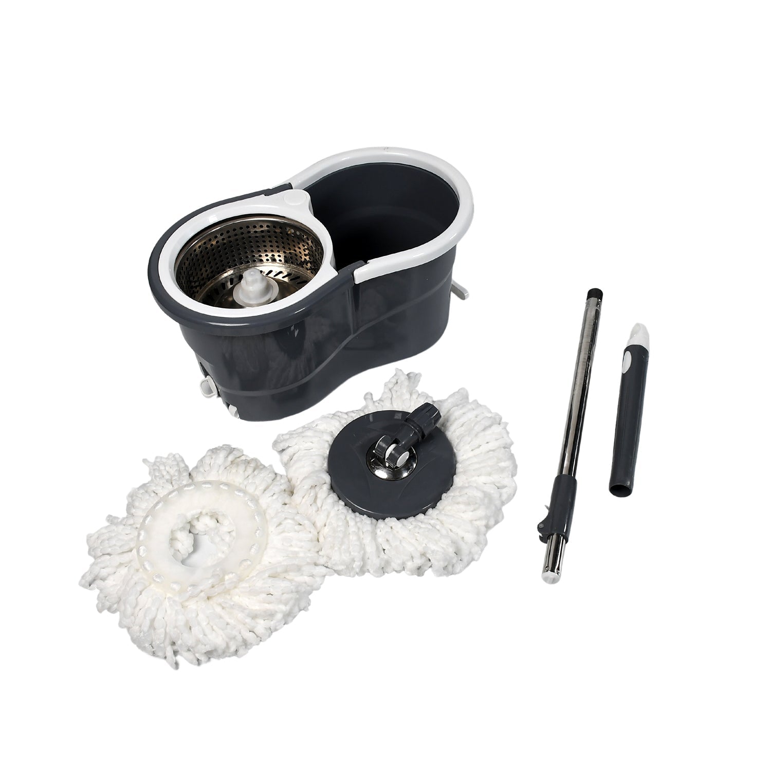 1166 Spin Mop with Big Wheels and Stainless Steel Wringer, Bucket Floor Cleaning High Quality Bucket 