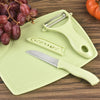 5207 Plastic Kitchen Peeler - Green & Classic Stainless Steel 3-Piece Knife Set Combo 